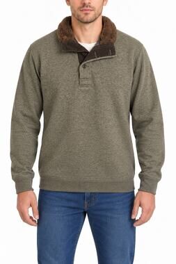 Weatherproof Vintage Mens L Sherpa Lined Pullover Elbow Patch Sweater